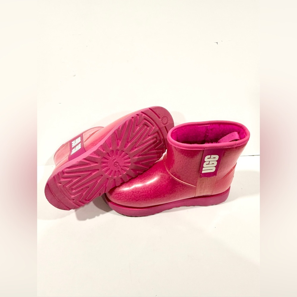 UGG Pink Clear Mini Boots Women’s 7 Waterproof Shearling Cozy Winter - Picture 7 of 14